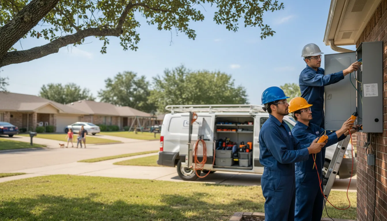 Certified electrician providing emergency electrical services in Naples, TX